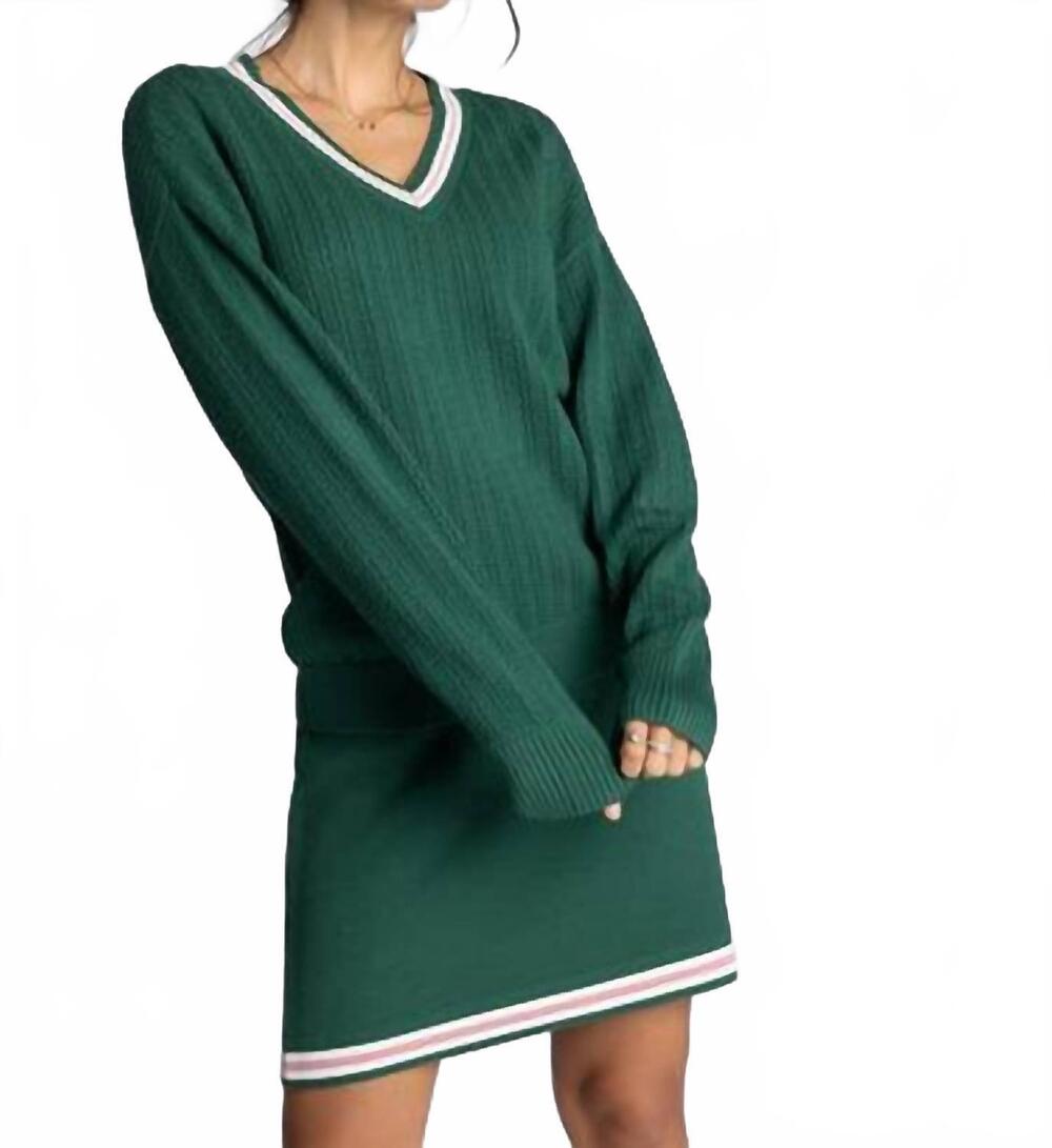 NEW THREAD & SUPPLY alexis sweater in kelly green pink